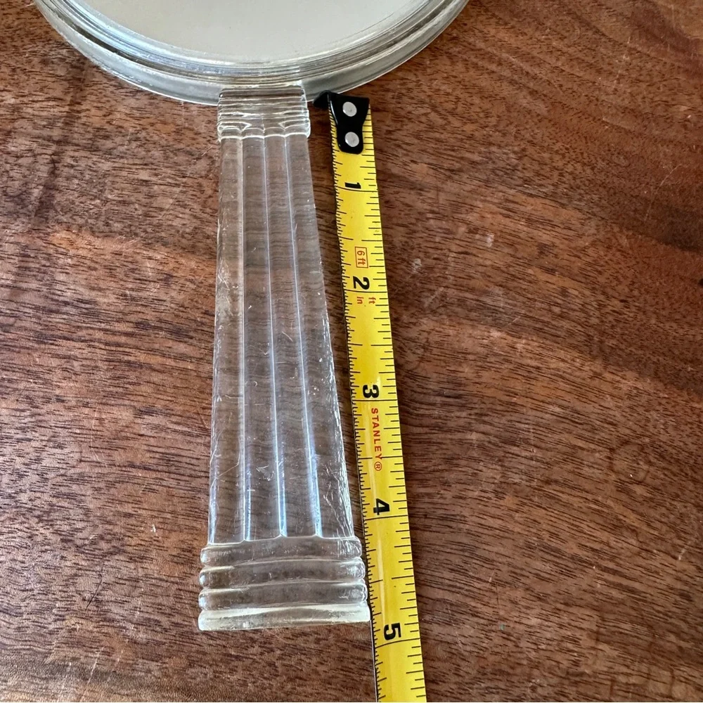 Lucite Vanity Vintage Clear Plastic MCM Handheld Mirror Acrylic Art Deco
